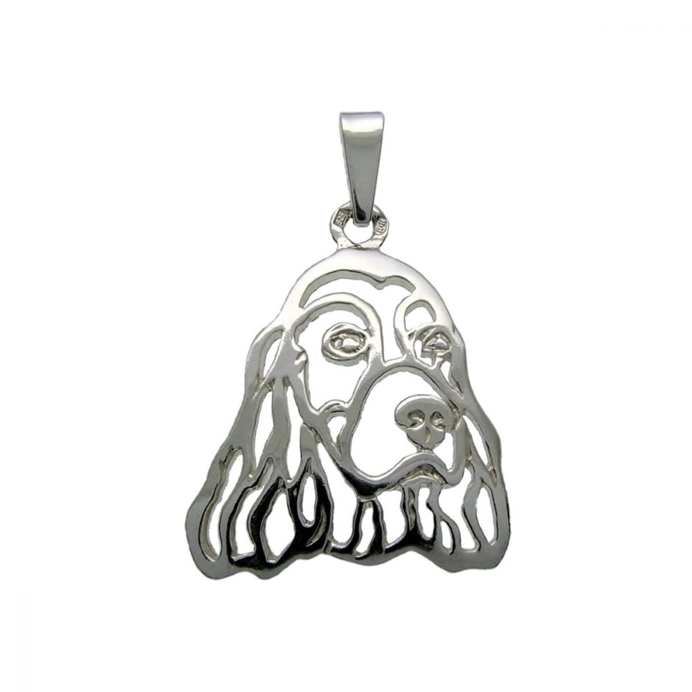 English Cocker Spaniel- silver sterling pendant - 1