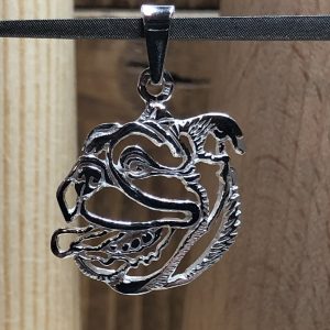 English bulldog – silver sterling pendant - 1