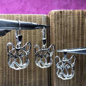 French Bulldog – silver sterling earrings - 1
