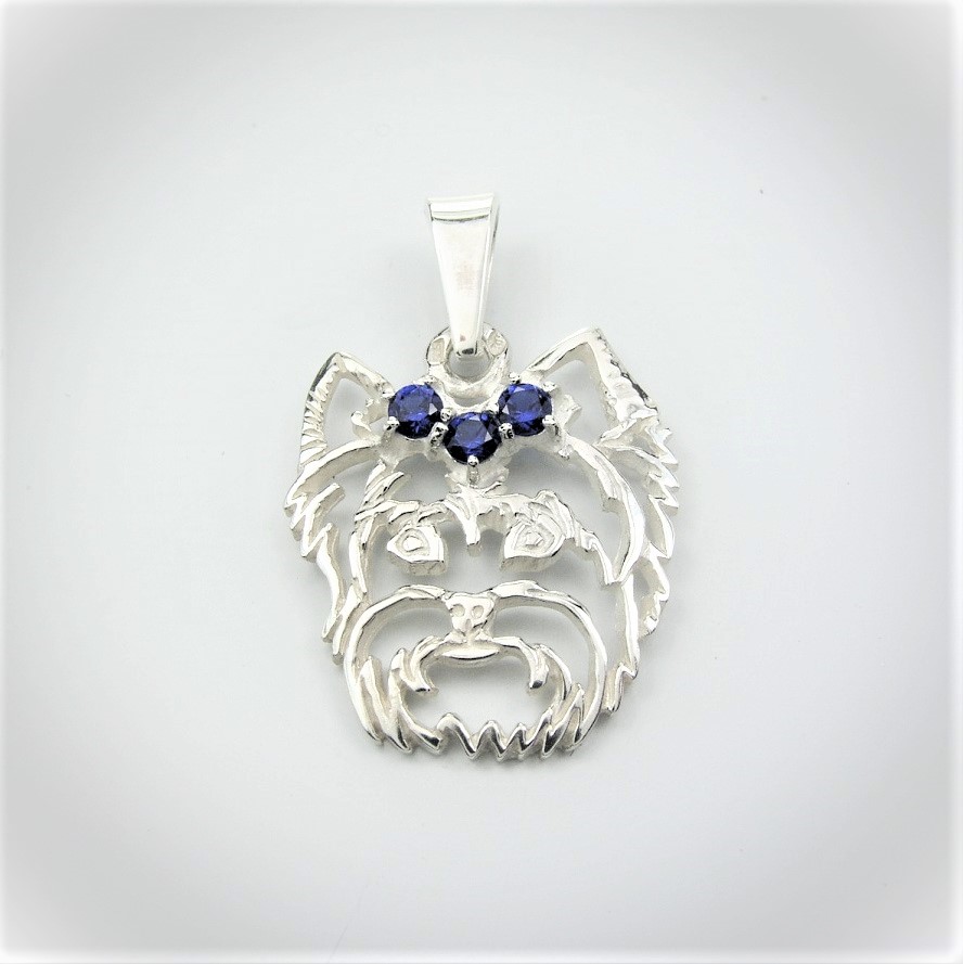 Yorkshire Terrier K – silver sterling pendant - 1