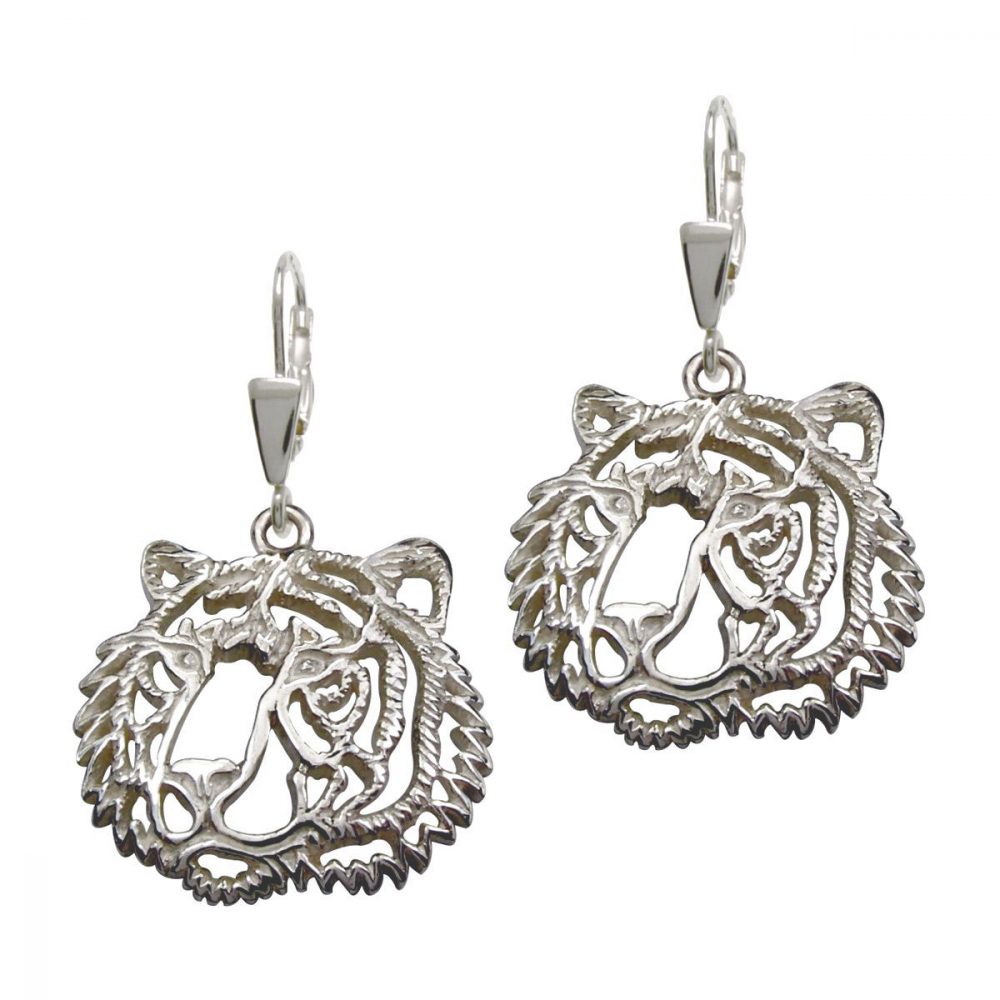Tiger – silver sterling earring - 1