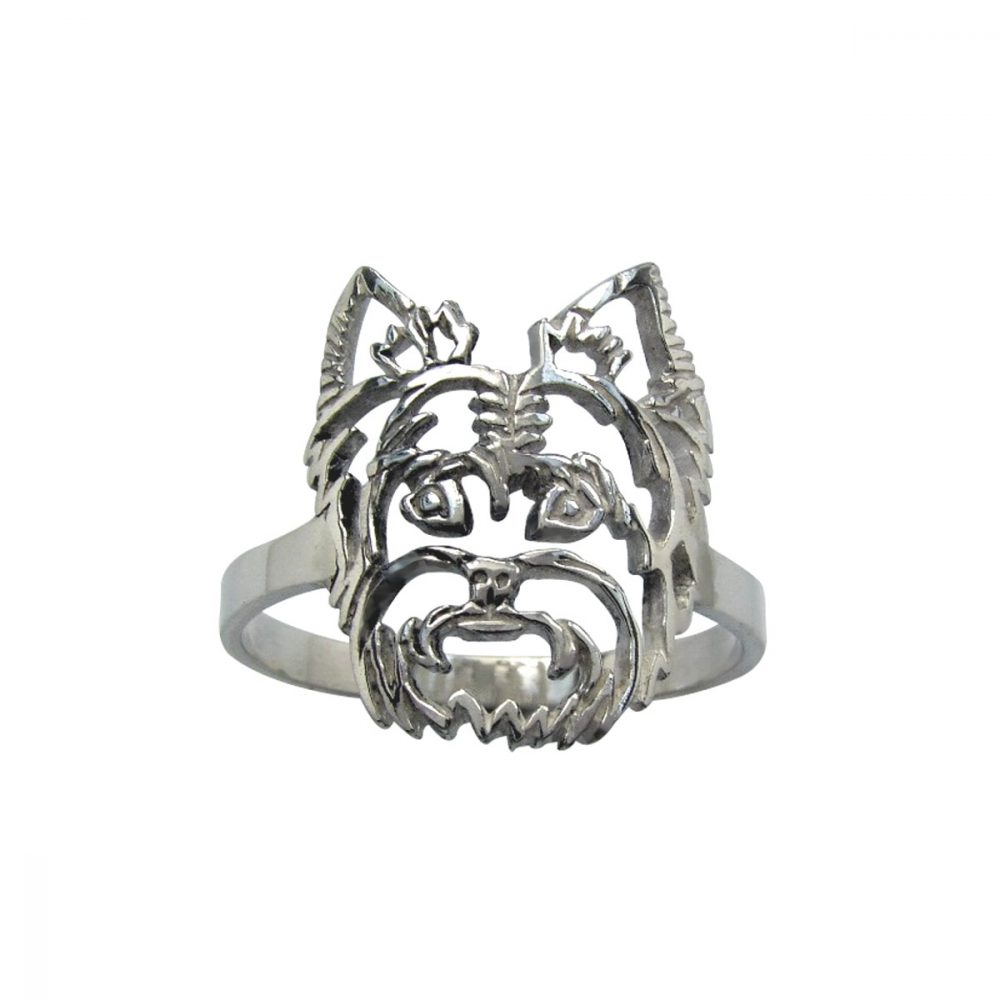 Yorkshirský terier – stříbrný prsten 925/1000 - 1