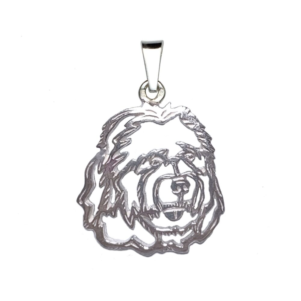 Old English Sheepdog Bobtail – silver sterling pendant - 1