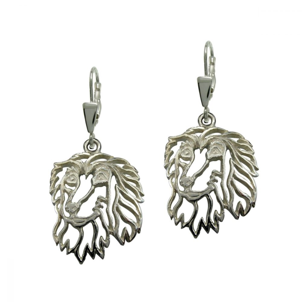 Afghan Hound – silver sterling earrings - 1