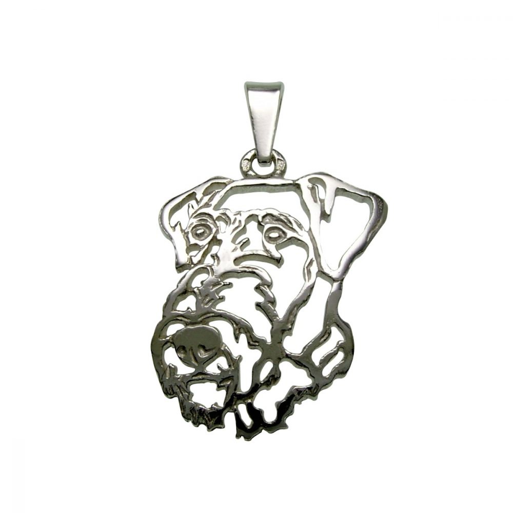 Airedale Terrier – silver sterling pendant - 1