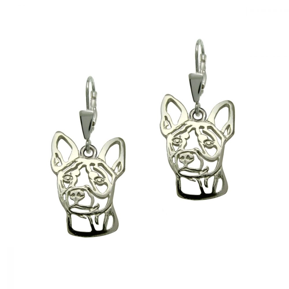 American Hairless Terrier – silver sterling earring - 1