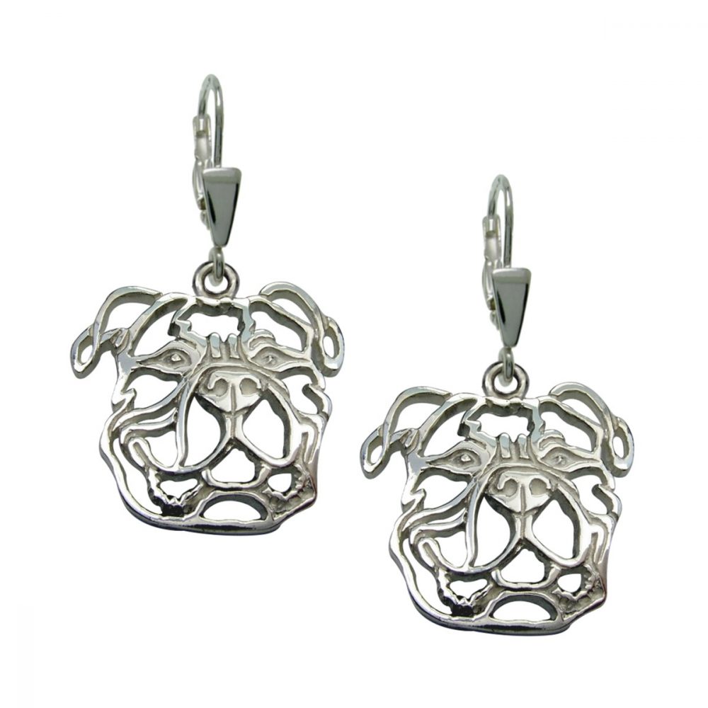 American Bulldog – silver sterling earring - 1