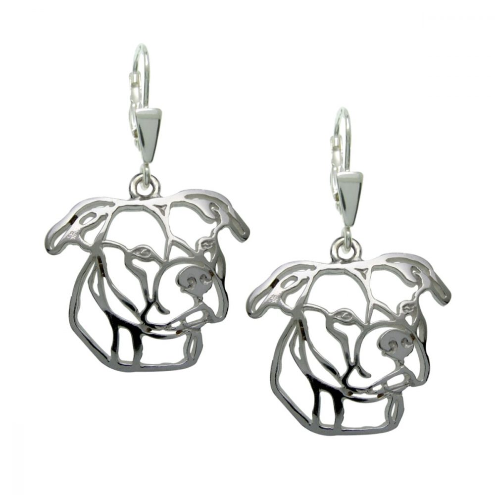 American Pit Bull Terrier II – silver sterling earrings - 1