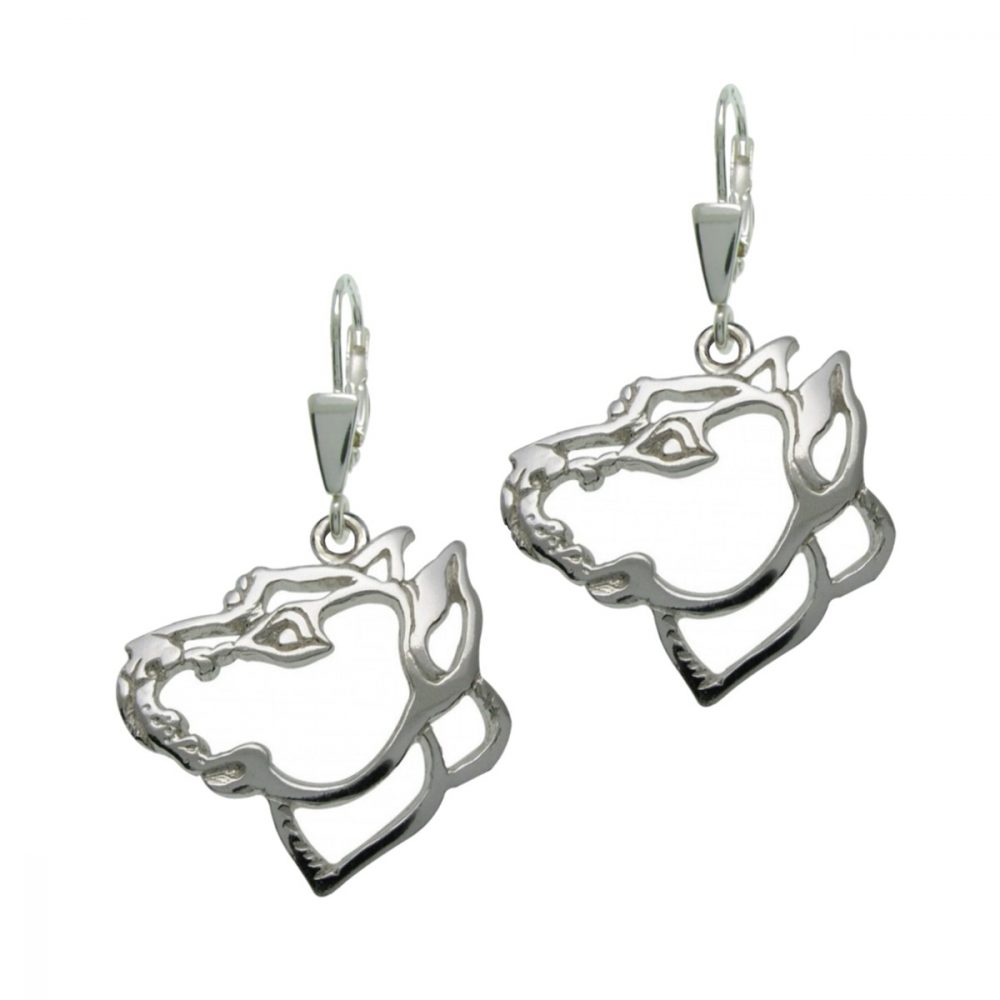 American Pit Bull Terrier I – silver sterling earrings - 1