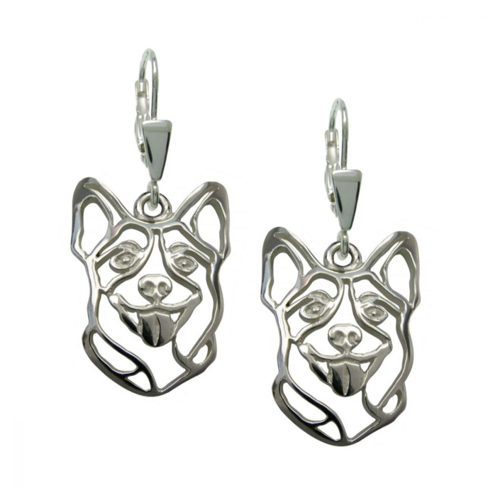 Australian Cattle Dog – silver sterling earrings - 1
