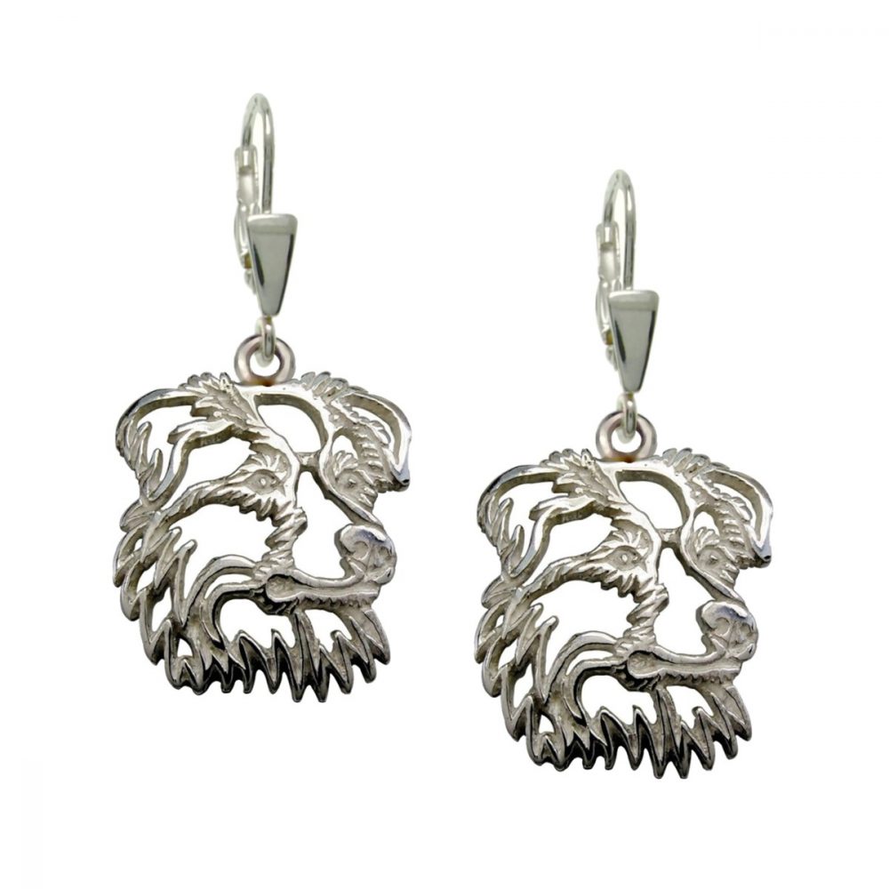 Australian Shepherd – silver sterling earrings - 1