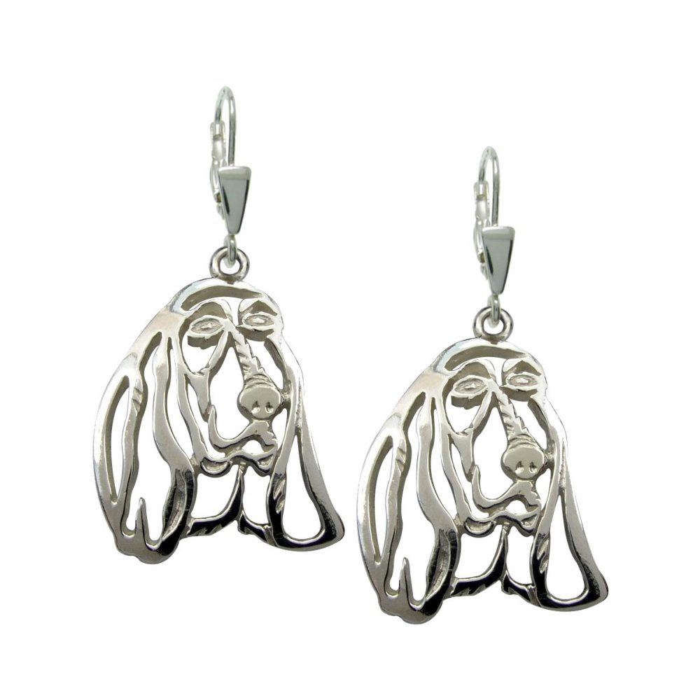 Basset hound – silver sterling earring - 1