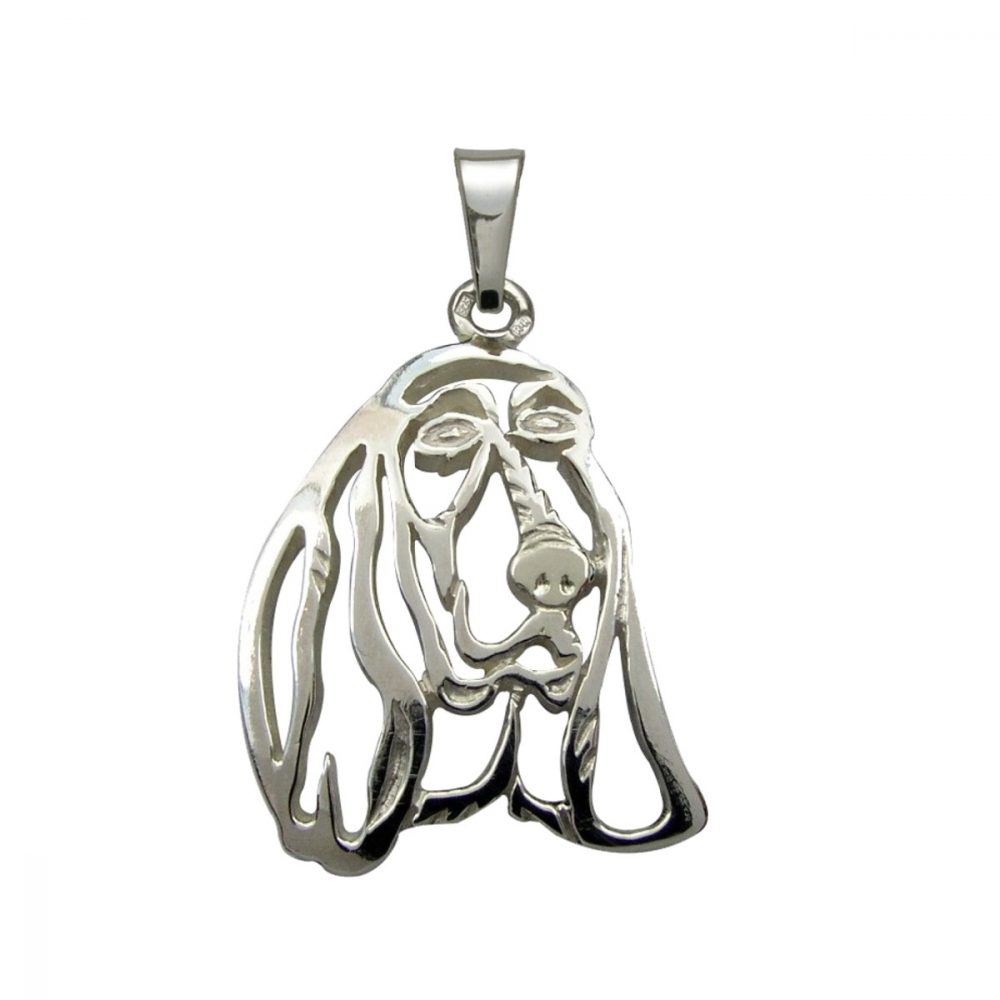 Basset hound – silver sterling pendant - 1