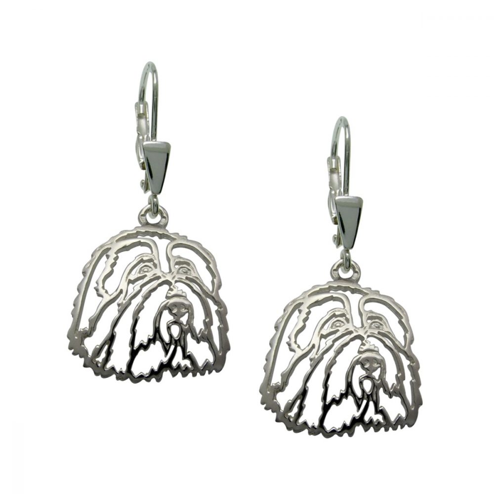 Bearded Collie – silver sterling earrings - 1