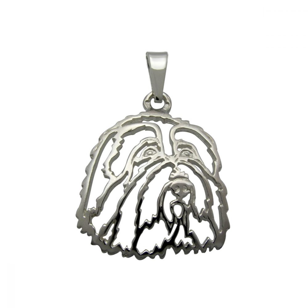 Bearded Collie – silver sterling pendant - 1