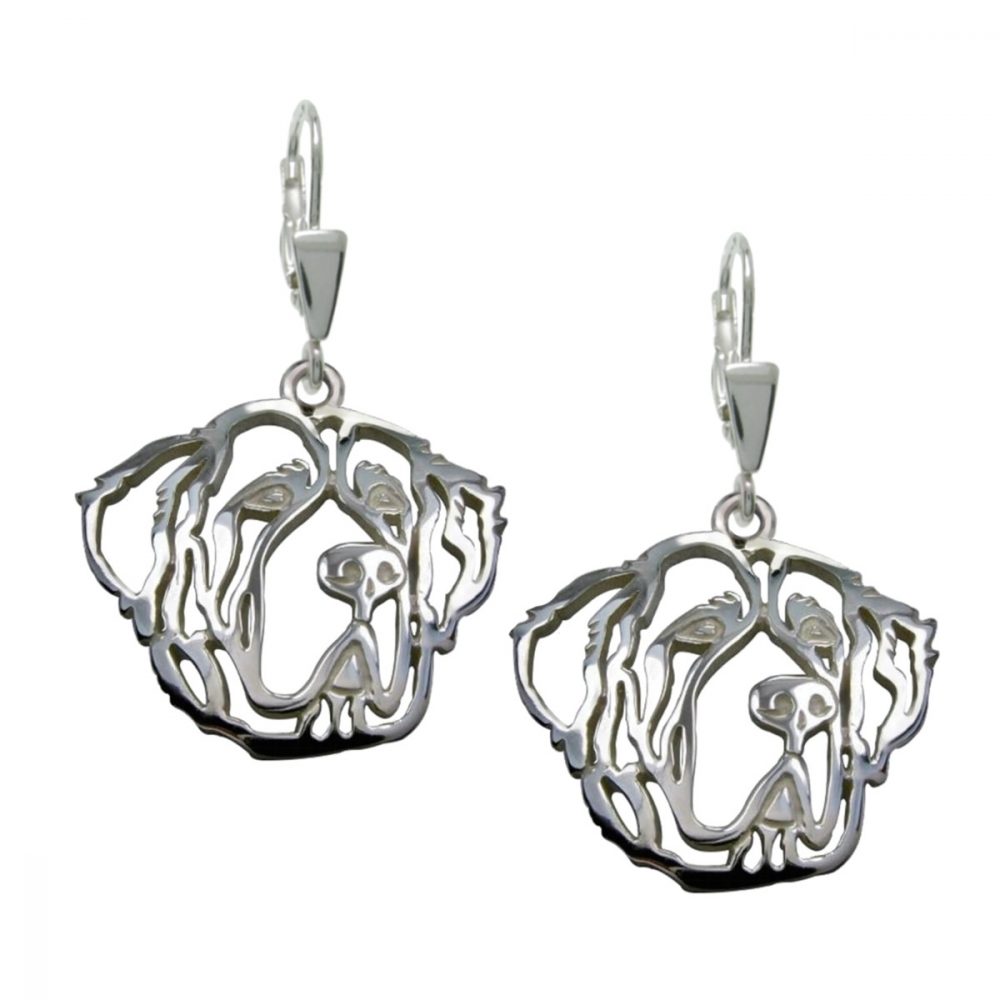 Saint Bernard – silver sterling earrings - 1