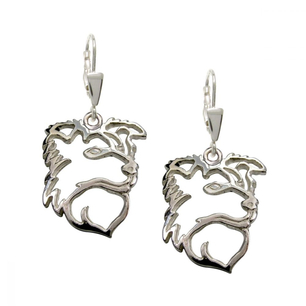 Border collie – silver sterling earrings - 1