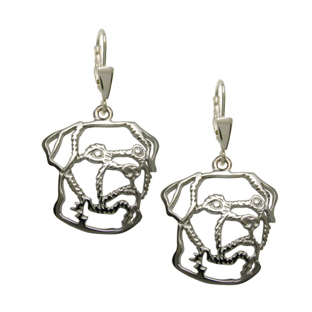 Border Terrier – silver sterling earrings - 1