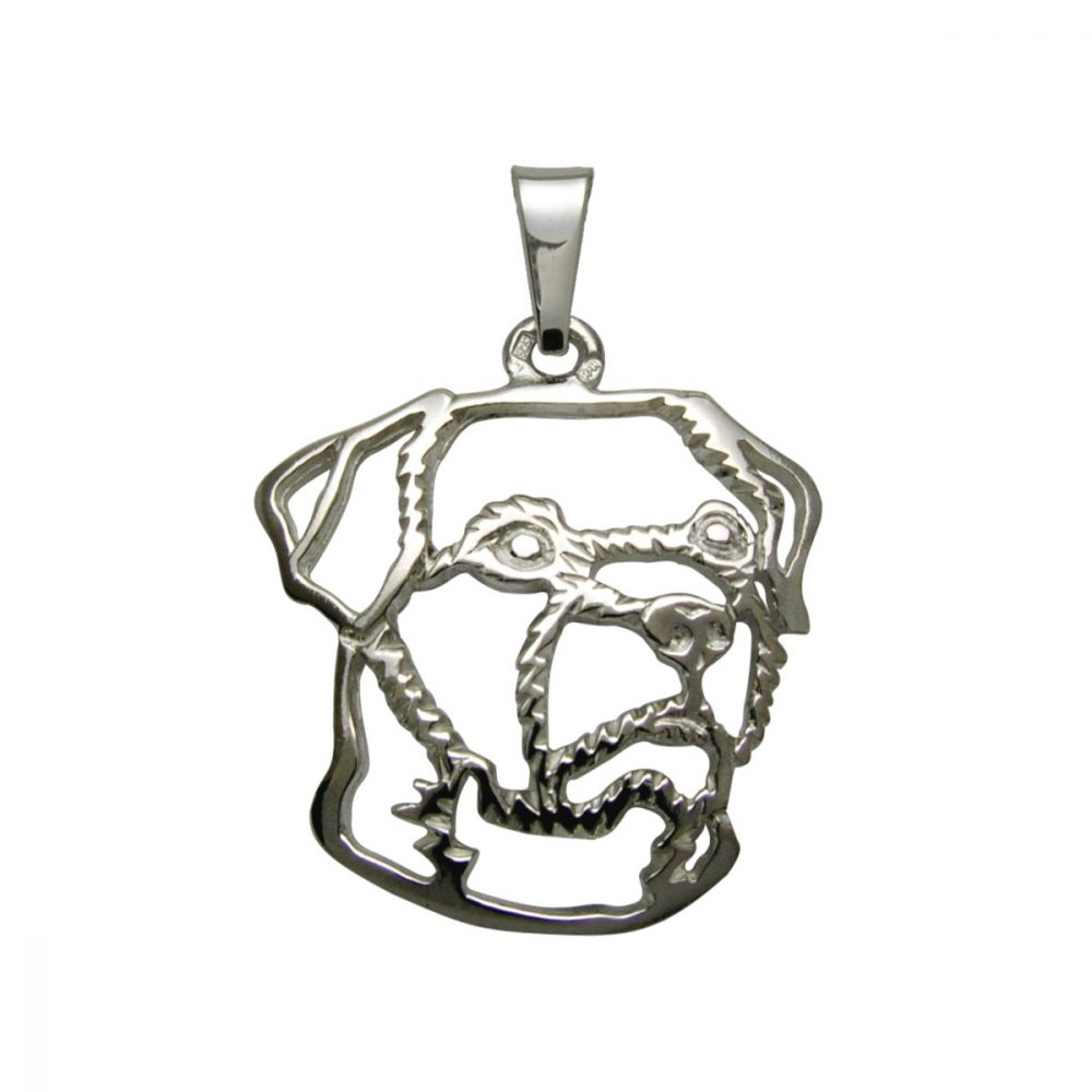 Border Terrier – silver sterling pendant - 1