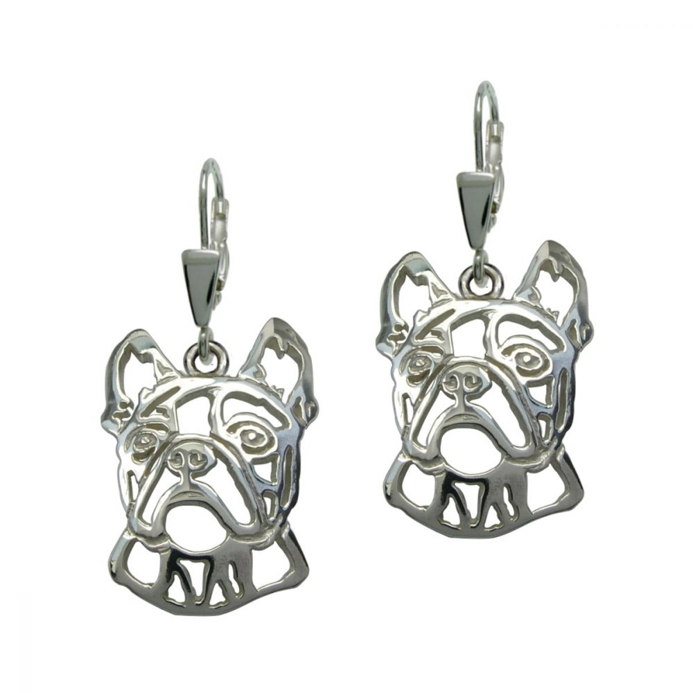 Boston Terrier – silver sterling earrings - 1
