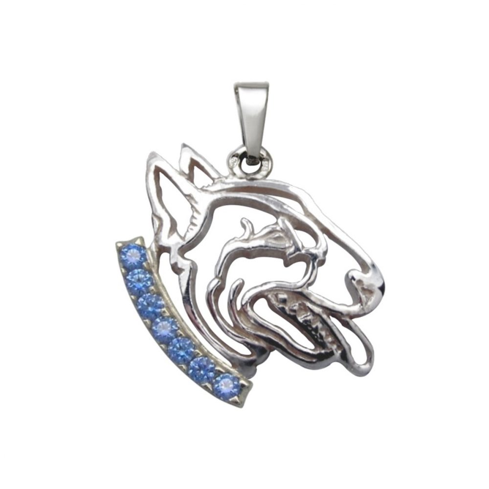 Bull terrier 2 K – silver sterling pendant - 1