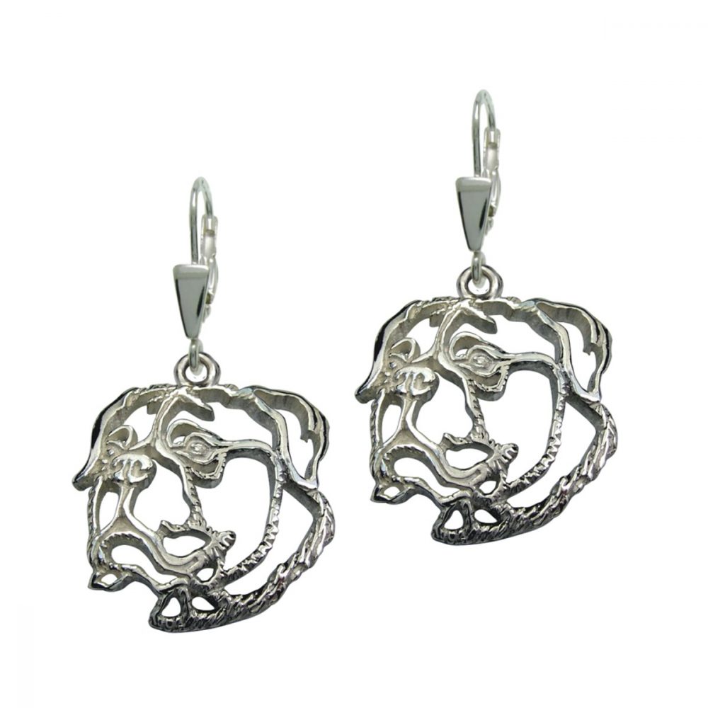Bullmastif – silver sterling earrings - 1