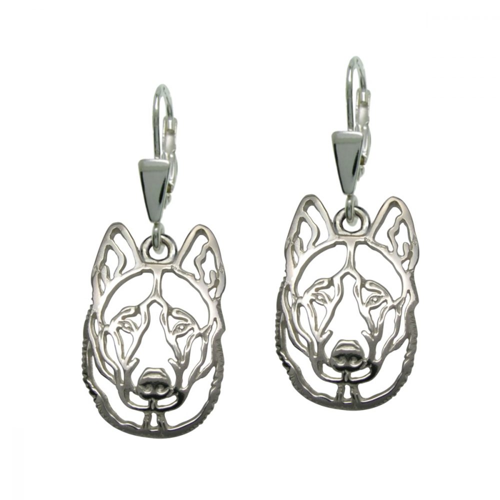 Czechoslovakian Wolfdog – silver sterling earrings - 1