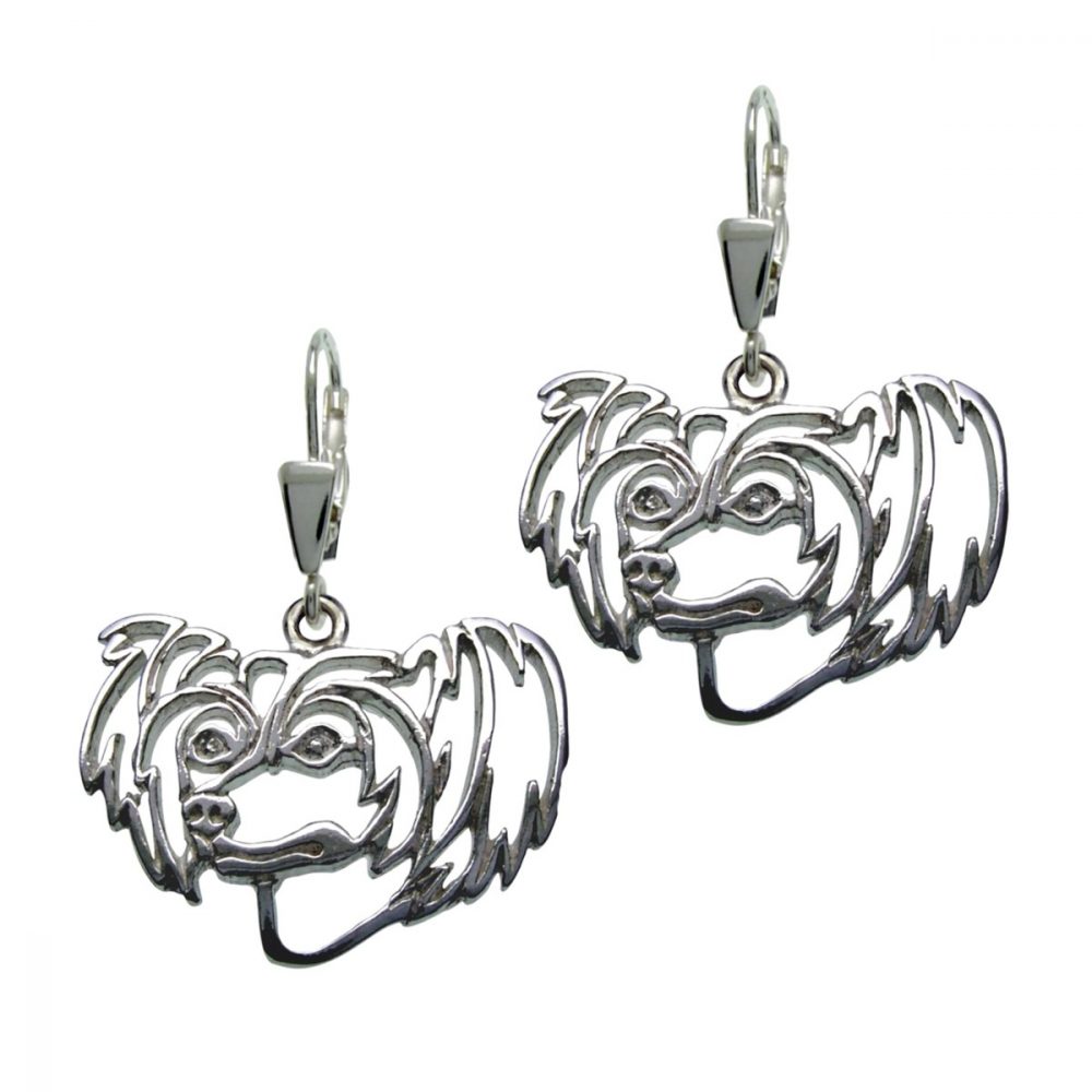 Chinese Crested dog – silver sterling earring - 1