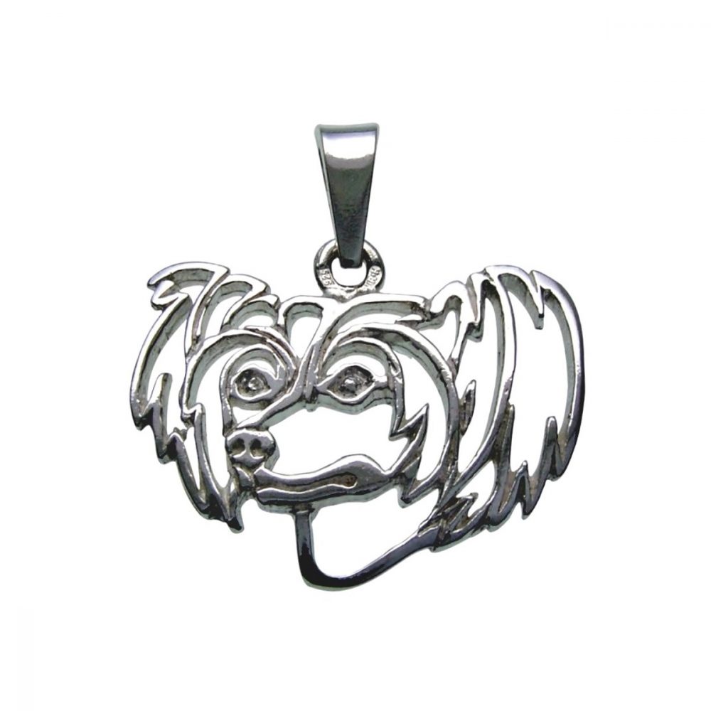 Chinese Crested Dog – silver sterling pendant - 1