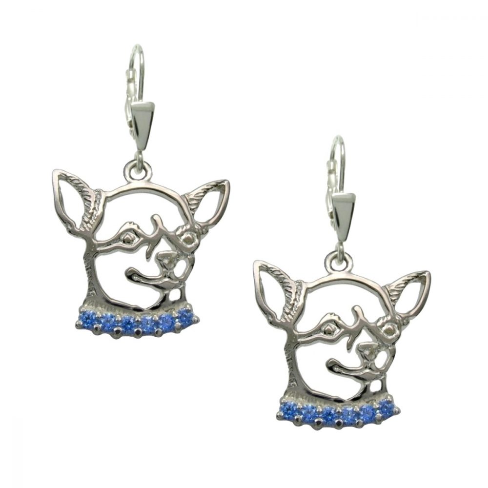 Chihuahua Shorthaired K – silver sterling earrings - 1