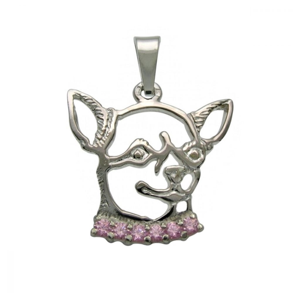 Chihuahua Shorthaired K – silver sterling pendant - 1