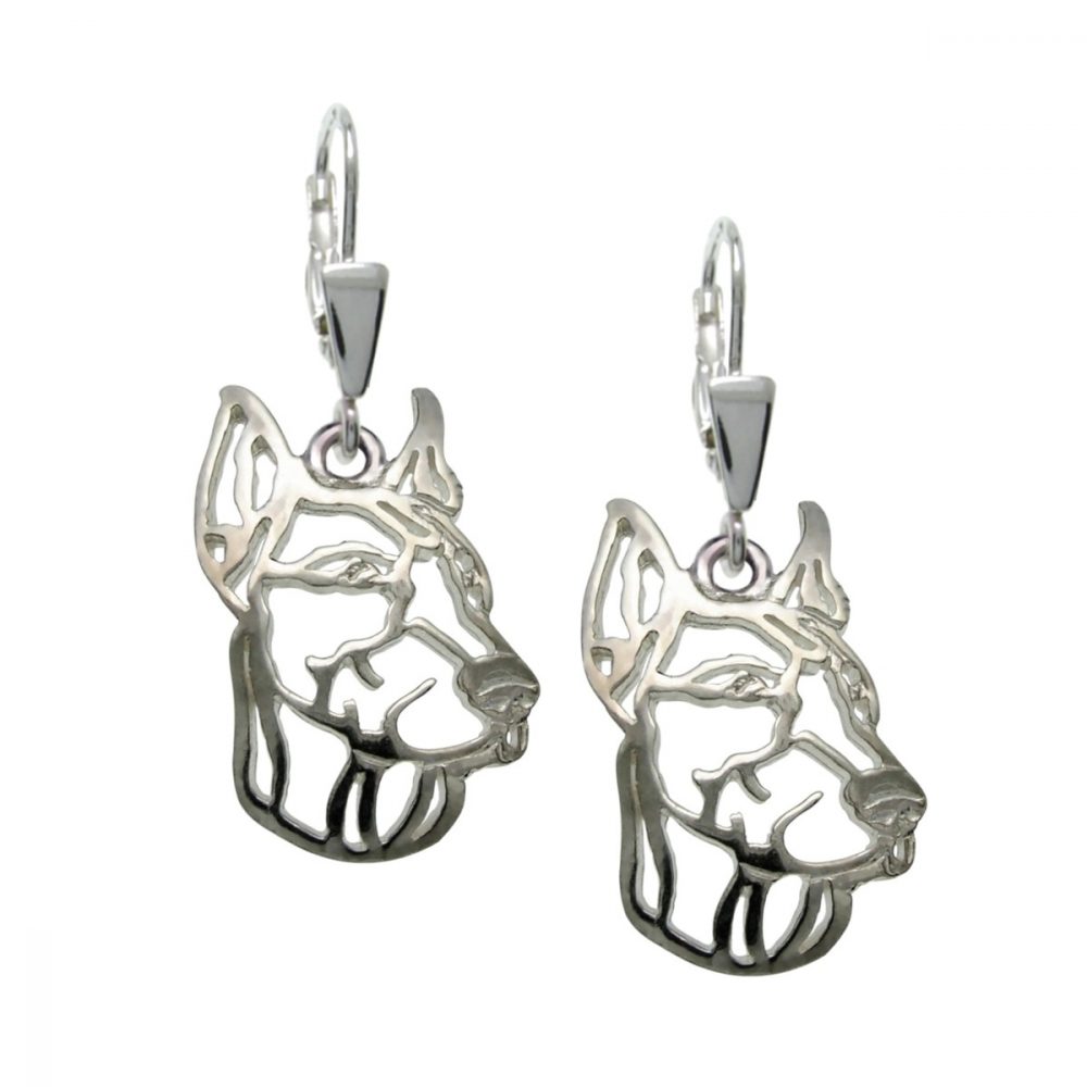 Doberman Pinscher I – silver sterling earrings - 1