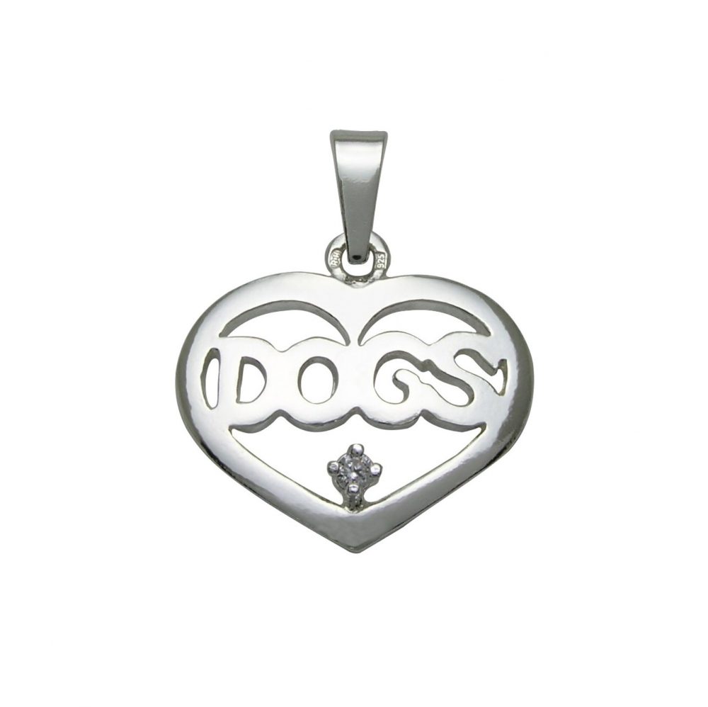 Heart – Dogs – silver sterling pendant - 1