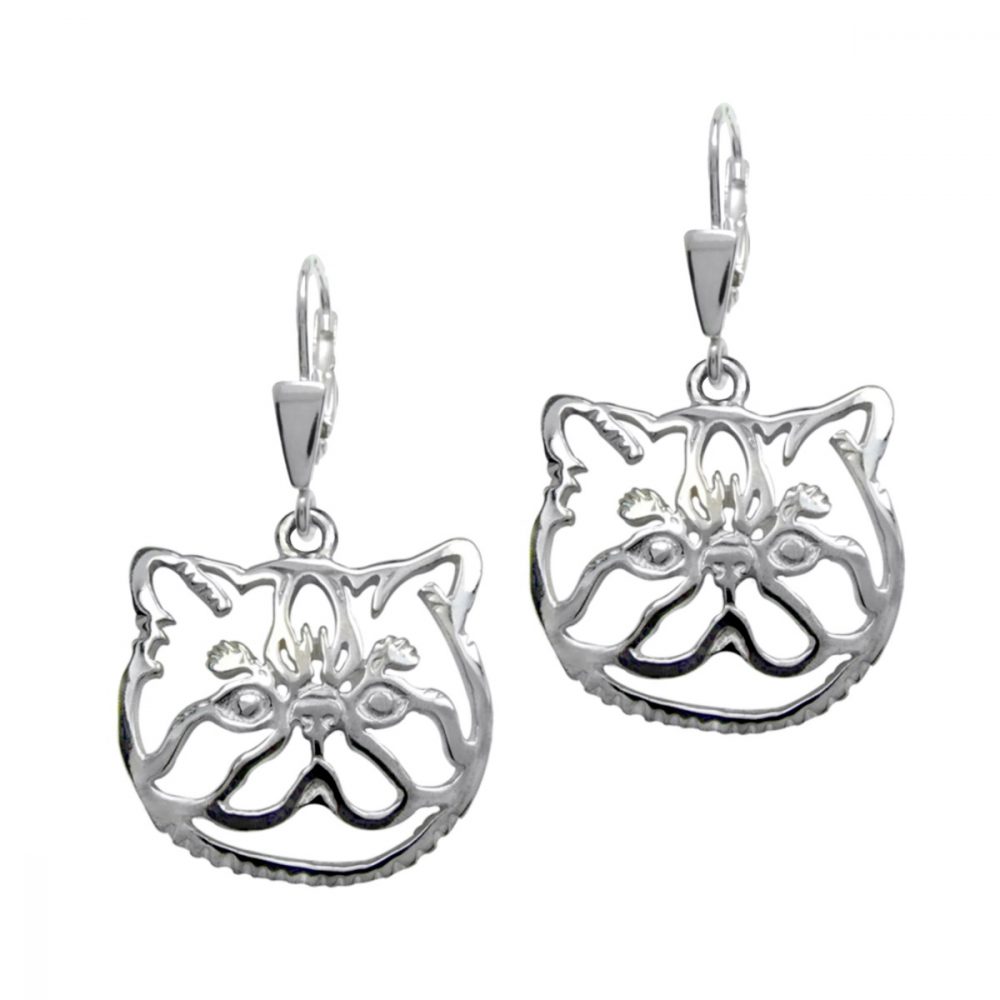 Exotic Shorthair- silver sterling earrings - 1