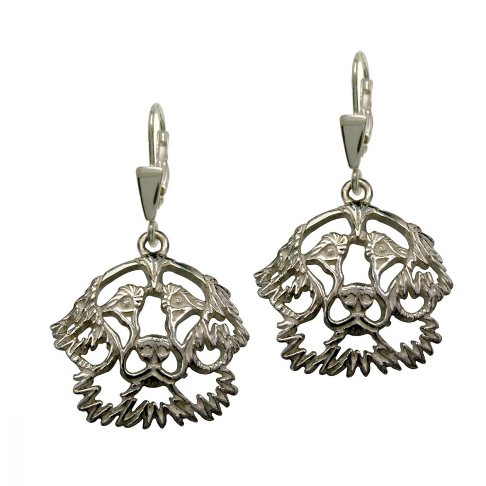 Flat-Coated Retriever – silver sterling earrings - 1