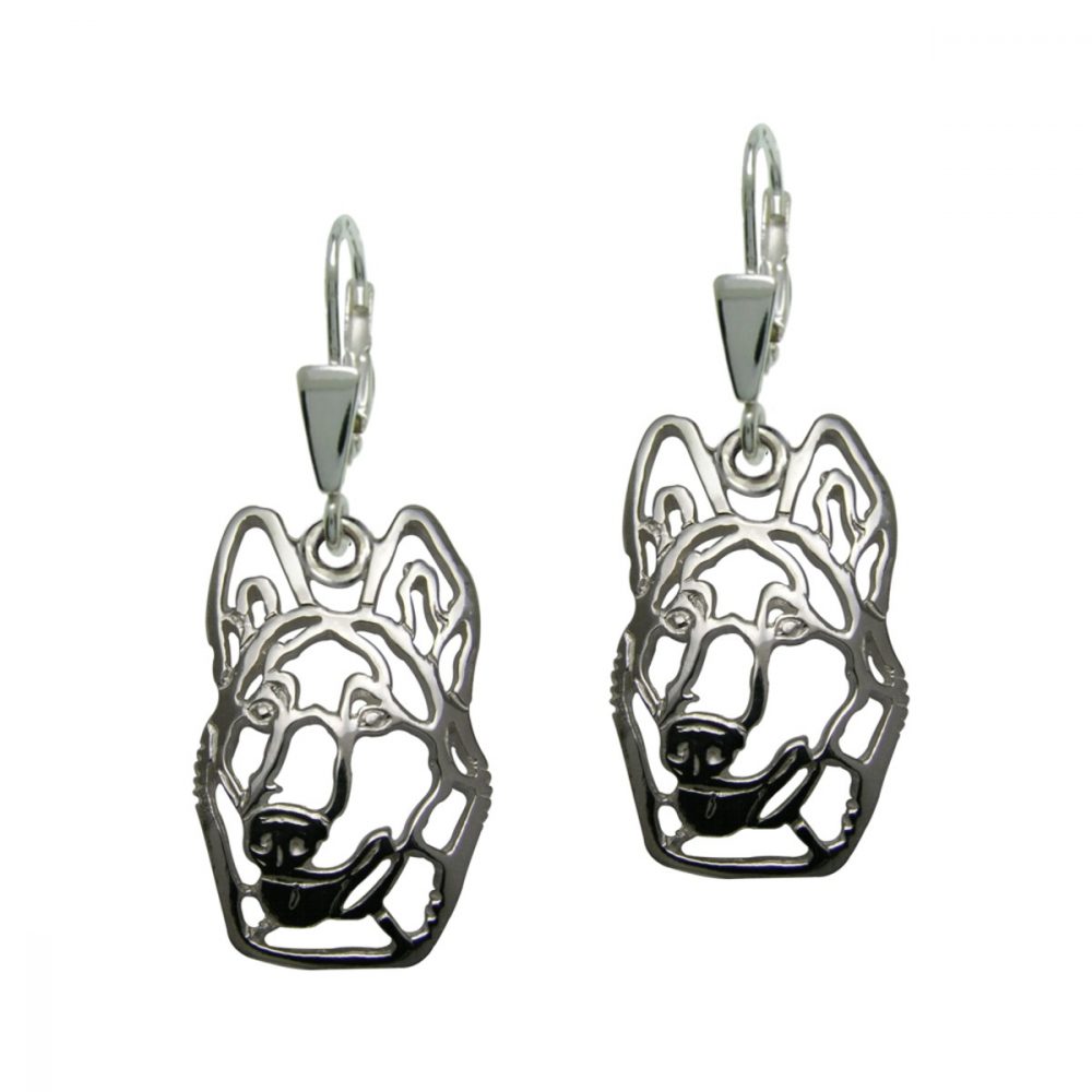 Dutch Shepherd Dog II – silver sterling earrings - 1