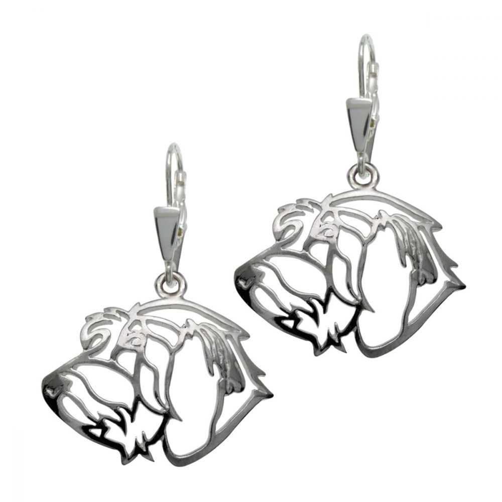 Irish Wolfhound – silver sterling earrings - 1