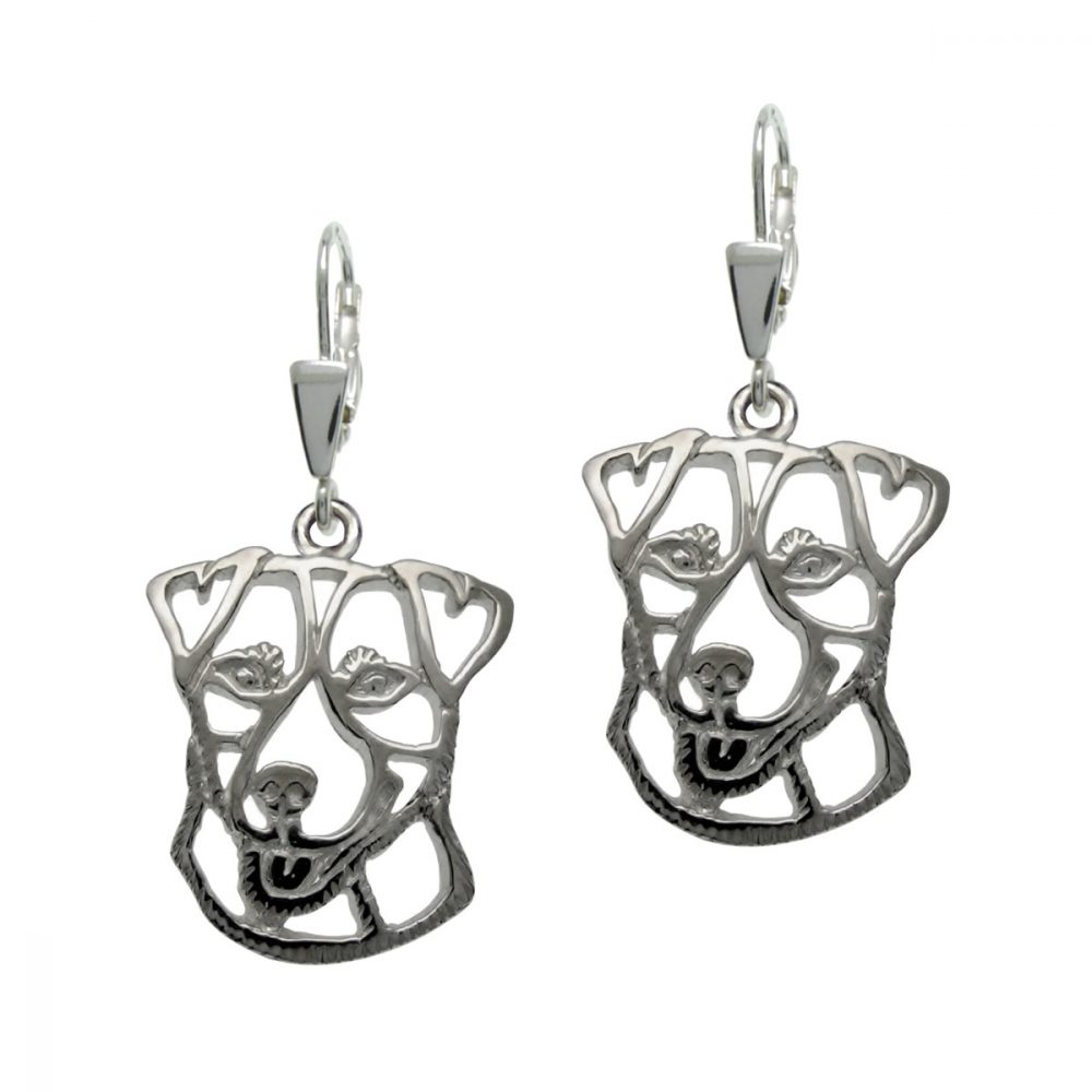 Jack Russel terier – silver sterling earrings - 1