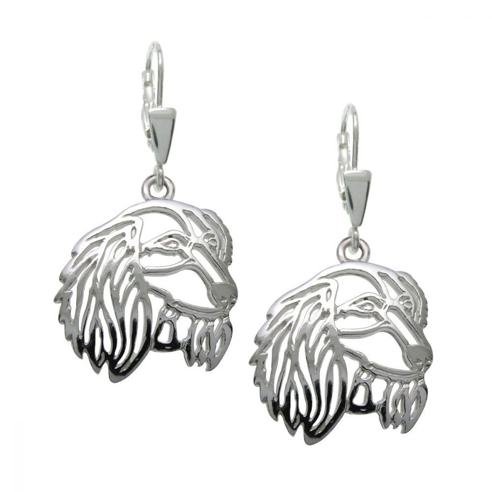 Longhaired Dachshund – silver sterling earrings - 1
