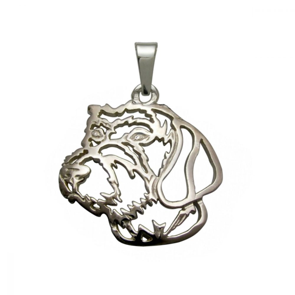 Wirehaired Dachshund – silver sterling pendant - 1