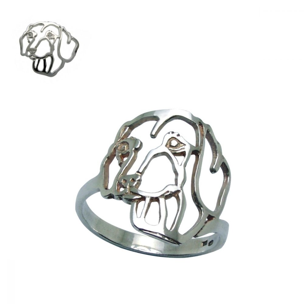 Jezevčík hladkosrstý – stříbrný prsten 925/1000 - 1