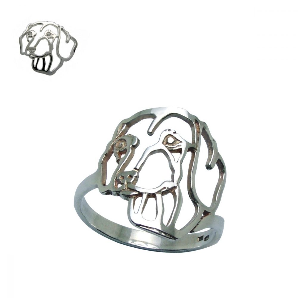 Smooth Dachshund – silver sterling ring - 1