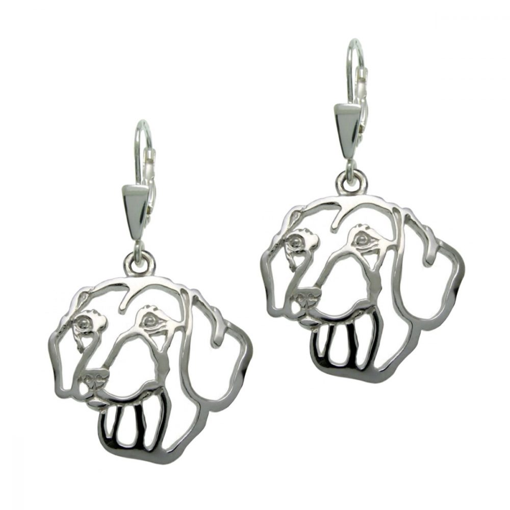 Smooth Dachshund – silver sterling earrings - 1