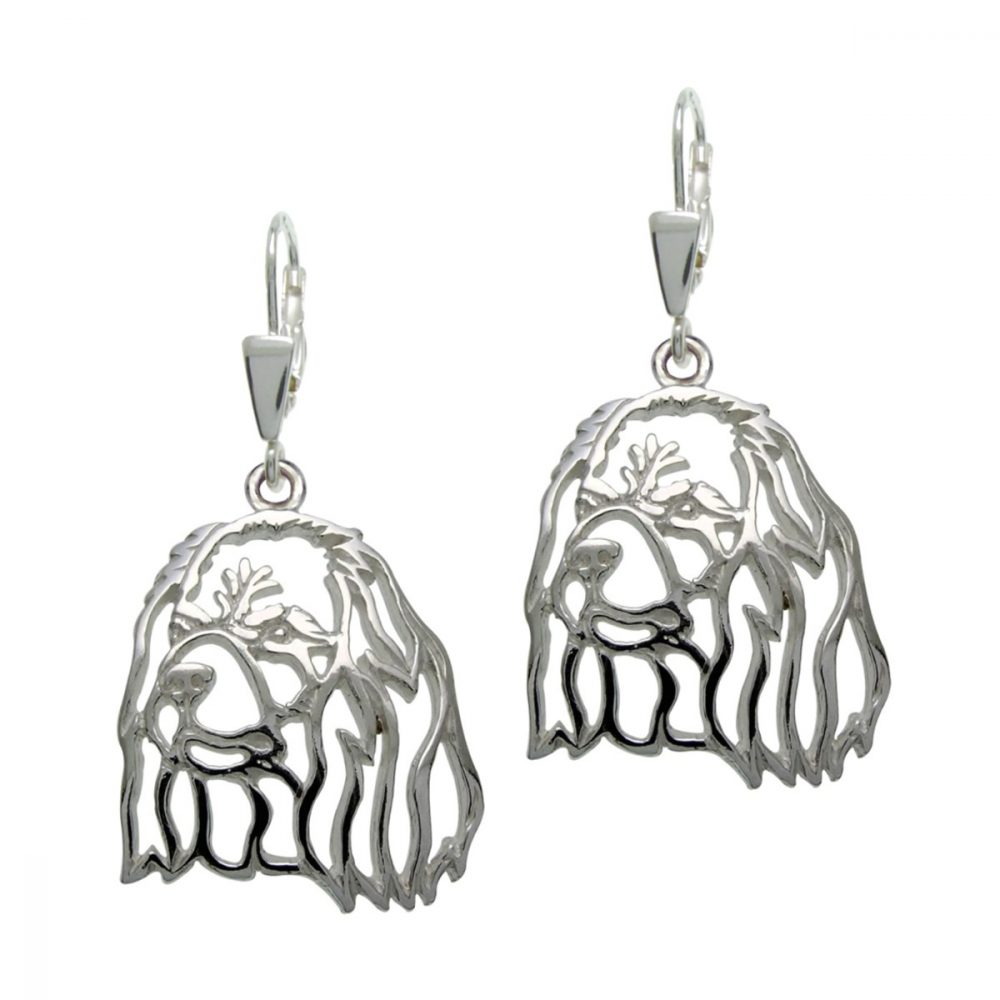 Cavalier King Charles spaniel – silver sterling earrings - 1