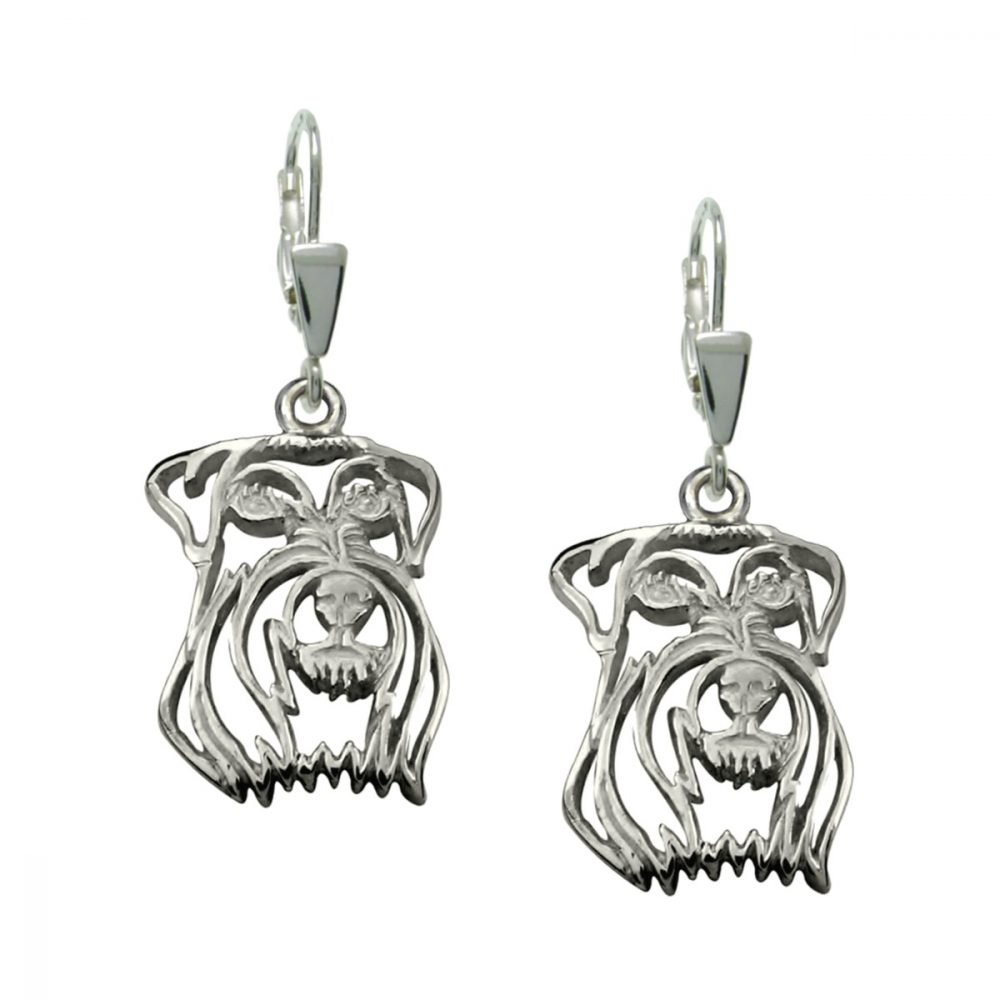 Schnauzer – silver sterling earring - 1