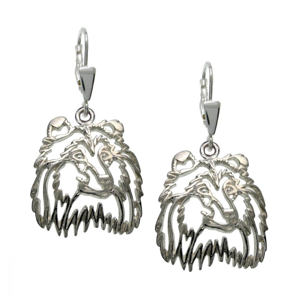 Rough Collie – silver sterling earrings - 1