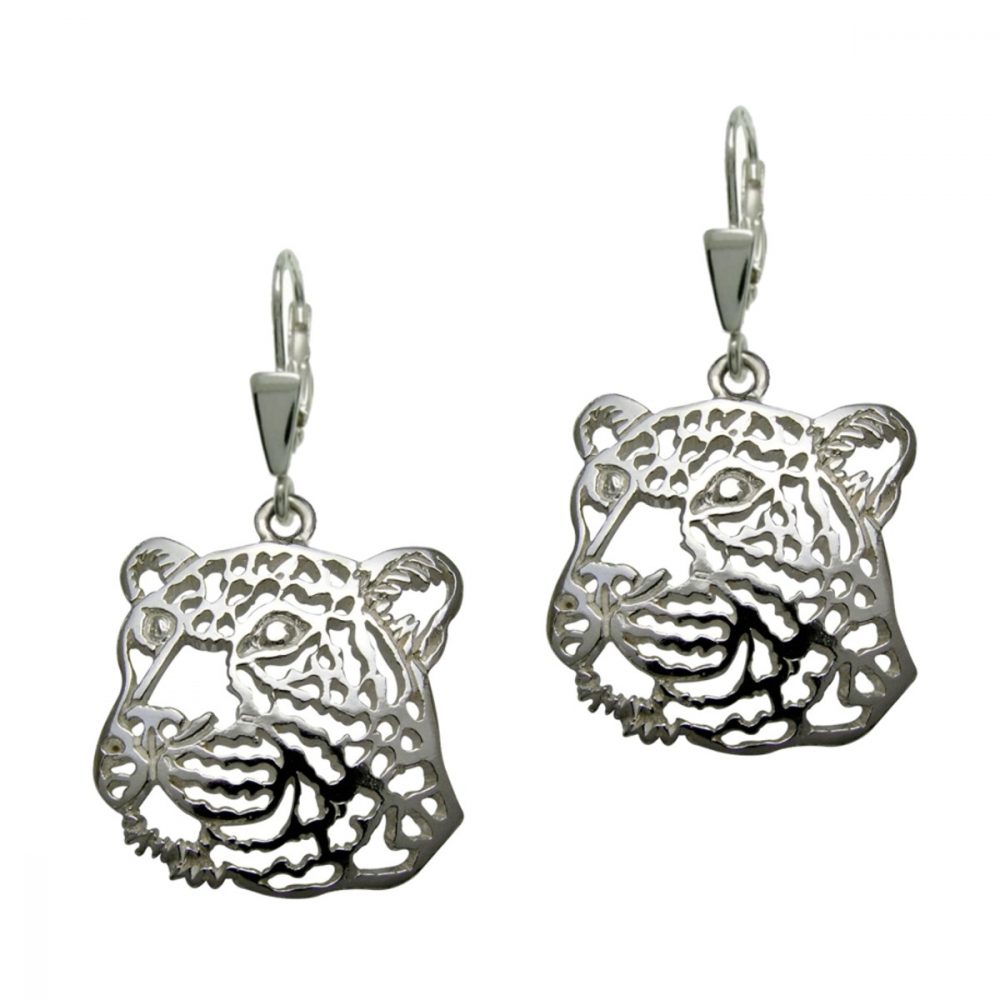 Snow Leopard – silver sterling earring - 1