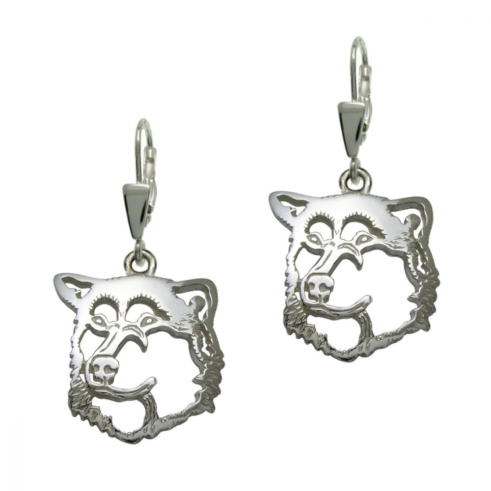 Alaskan Malamute – silver sterling earring - 1