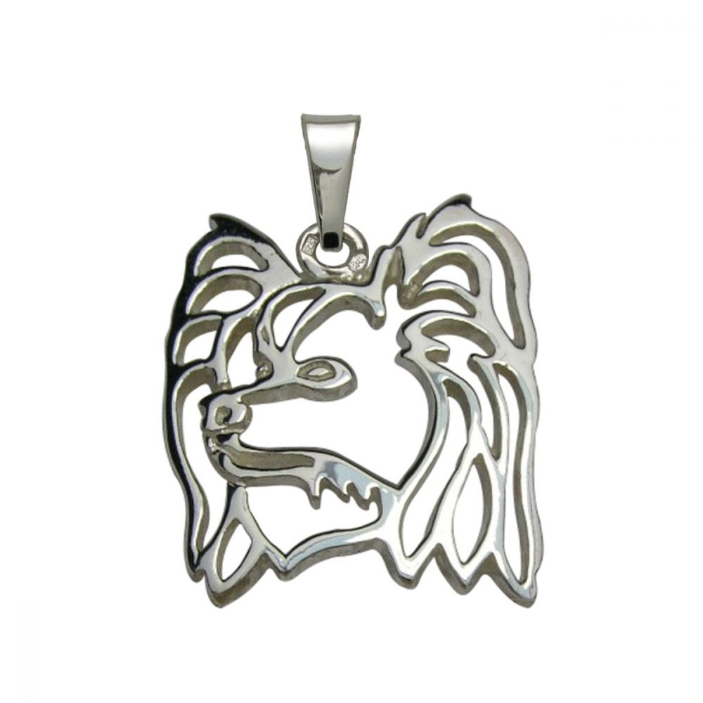 Continental Toy Spaniel – Papillon – silver sterling pendant - 1