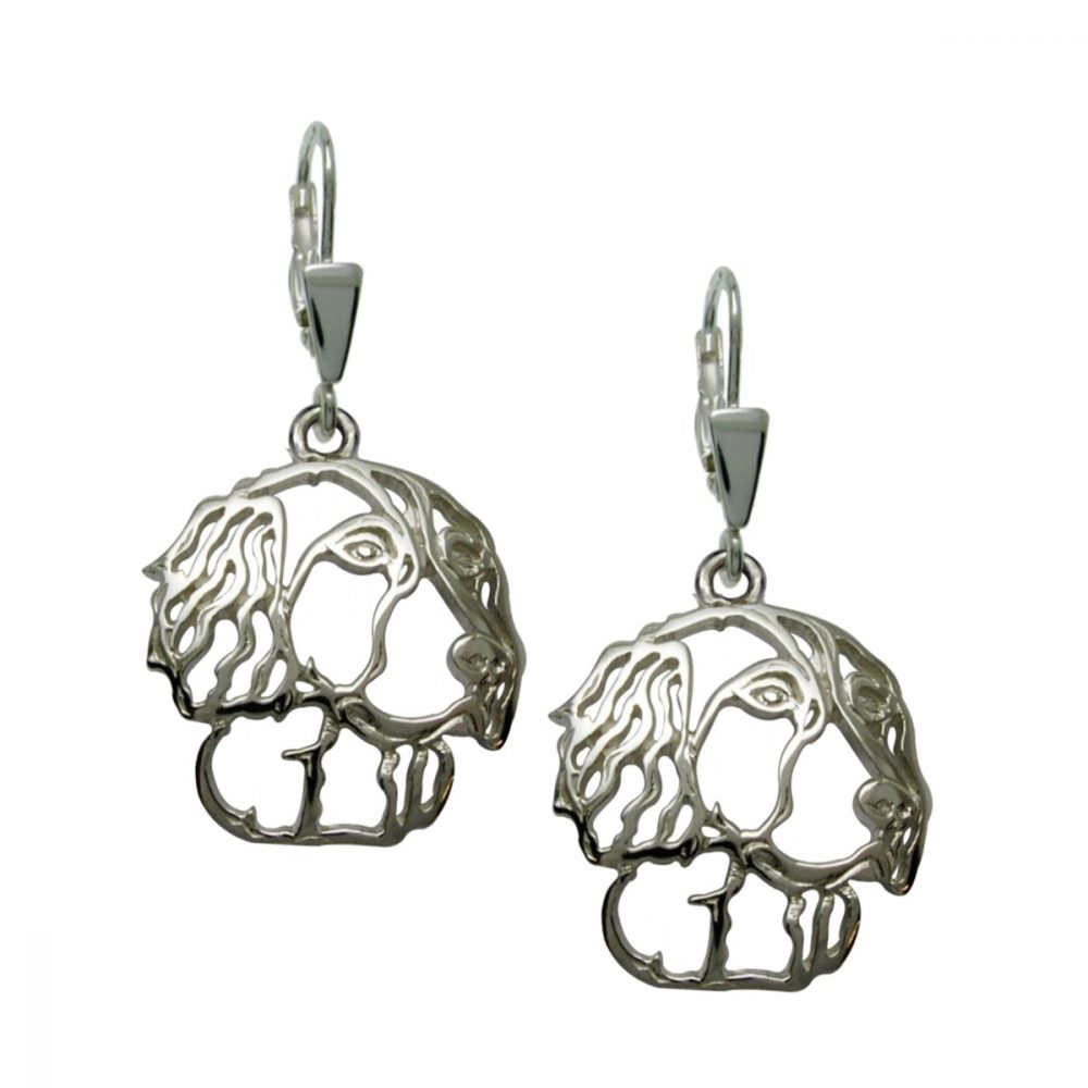 Small Münsterländer – silver sterling earrings - 1